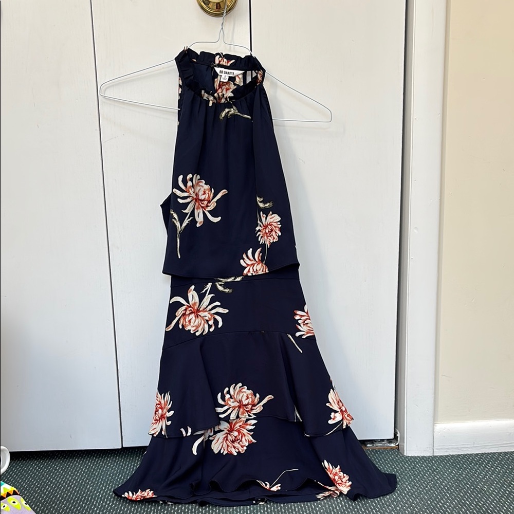 BB Dakota Blue and Red Backless Dress